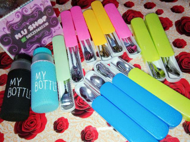 New - Set Sendok Garpu Sumpit Makan Stainless Steel Korea