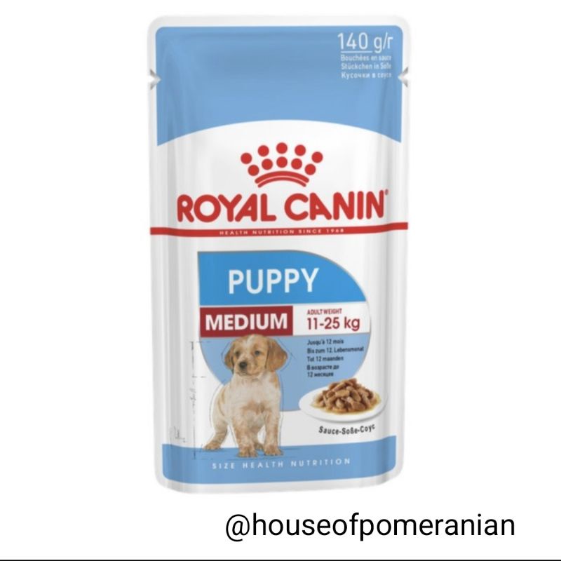 royal canin medium puppy wet food 140gr makanan basah anjing