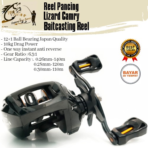 Reel BC Baitcasting Lizard Camry (12+1 Bearing) Murah - Engkus Fishing