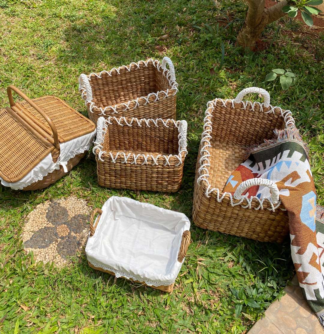 Me&dots - Keranjang Enceng Gondok Murah (3 Pcs)