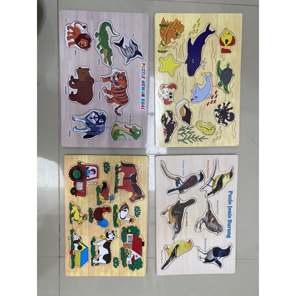 Puzzle hewan buas, puzzle hewan laut, puzzle burung, puzzle hewan ternak