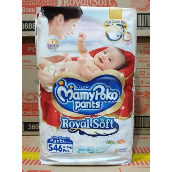 Mamypoko Pants Royal Soft Boys & Girls S 46 Pampers Mamypoko Celana S46
