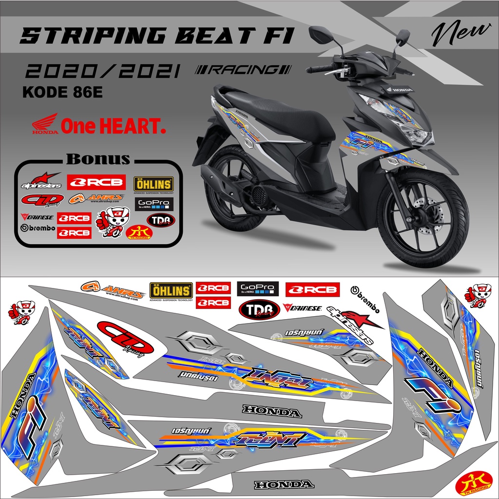 Striping Beat 2021 Variasi Stiker Motor Beat Kode 86