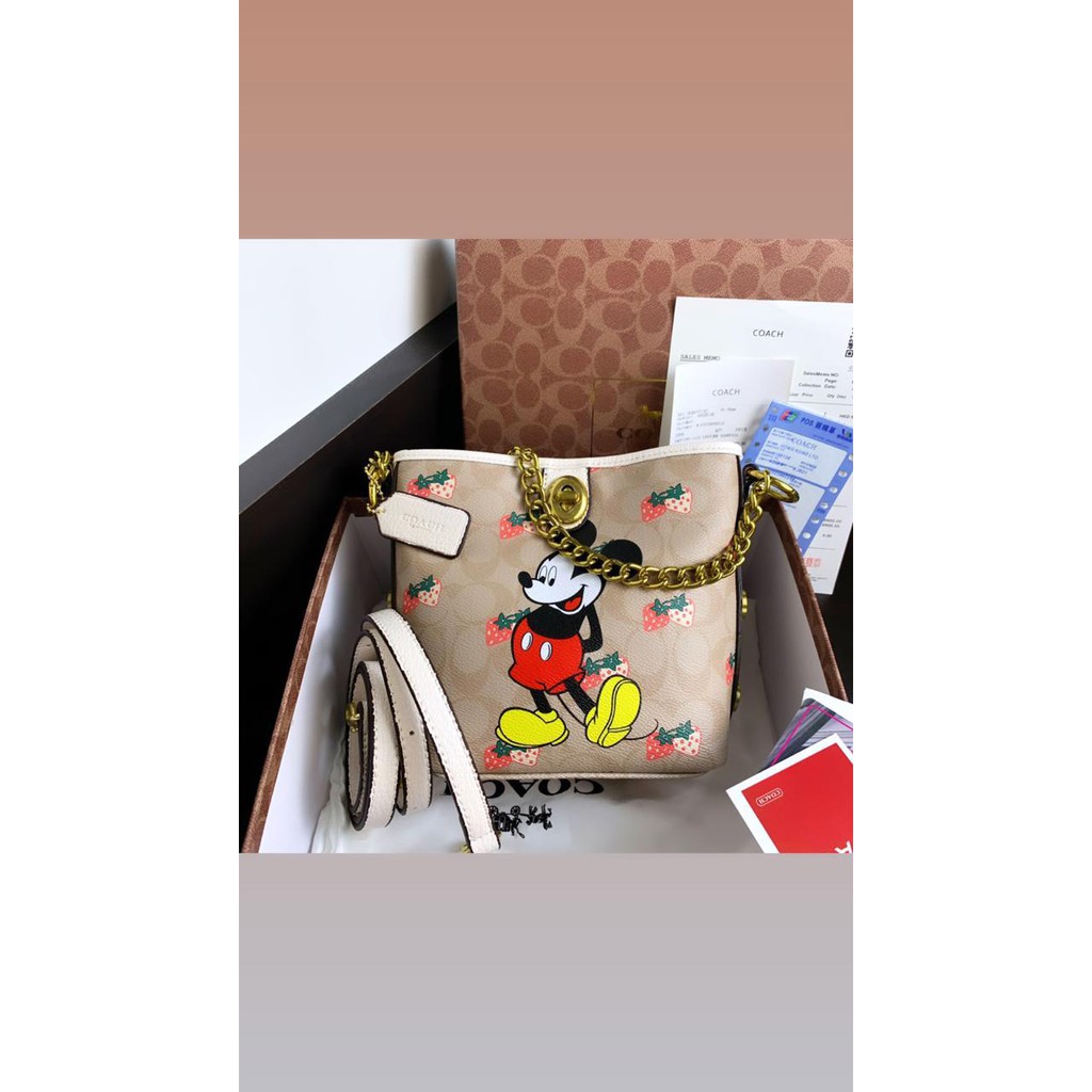 8068 Coach Signature Chain Shoulder Bag x Mickey 2020