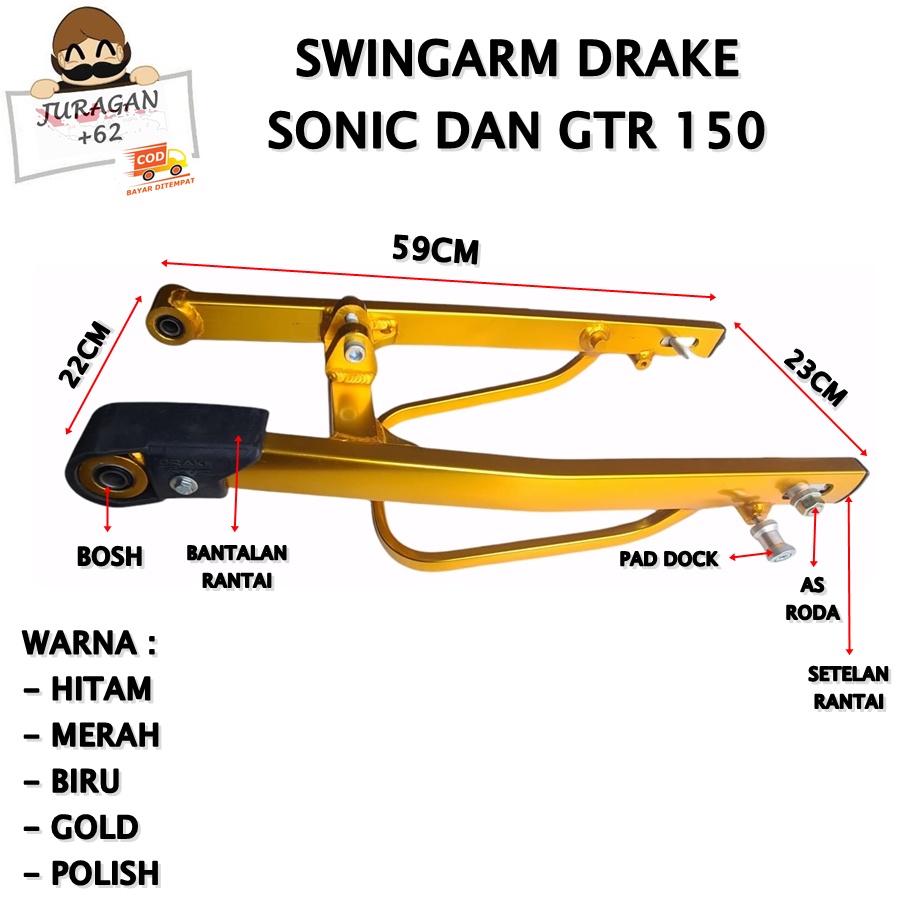 SWINGARM SWING ARM HONDA SONIC SUPRA GTR 150 DRAKE RACING