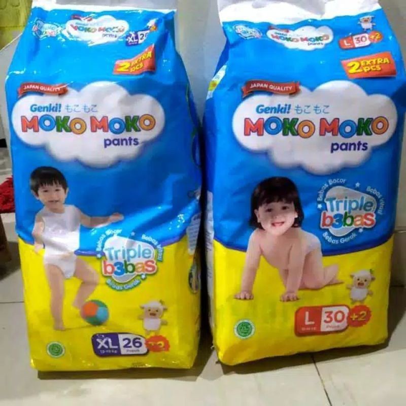 popok mokomoko M L XL pempes bayi genki mokomoko pants popok murah