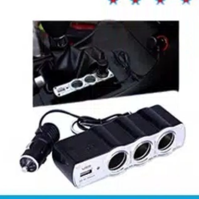 BB4 Saver Mobil Lubang Saver Triple Socket 3 | Tambahan Soket USB