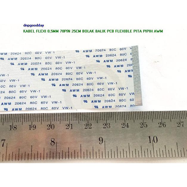 

Kabel Flexi 0,5Mm 70Pin 25Cm Bolak Balik Pcb Flexible Pita Pipih Awm Dnpgood11 Segera Beli
