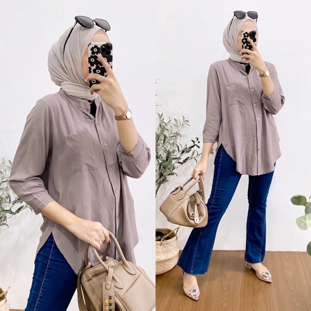 1KG MUAT 5PCS | DAHLIA DAILY BASIC TOP ATASAN AIRFLOW CRINKLE HITS OOTD SELEBGRAM FASHION GROSIR WANITA