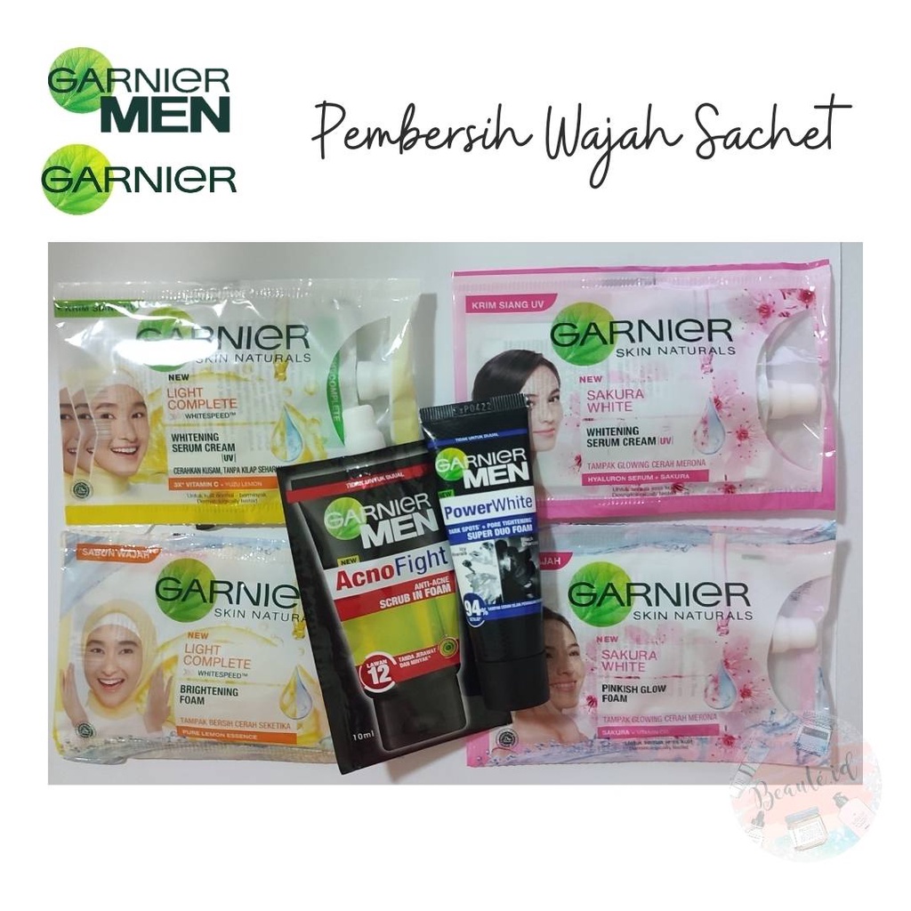 Garnier Pembersih Wajah Sachet Mini Travel Size Trail Kit Facial Foam Scrub Wajah