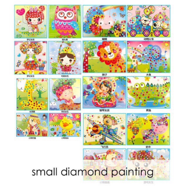 

Mainan anak edukasi - SMALL DIAMOND PAINTING/ Stiker manik/ diamond mosaic art n craft Moshi