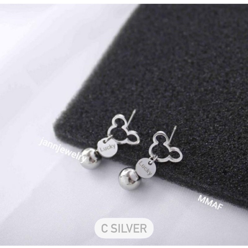 Anting Mickey Titanium Anak Anti Karatan Tidak Alergi