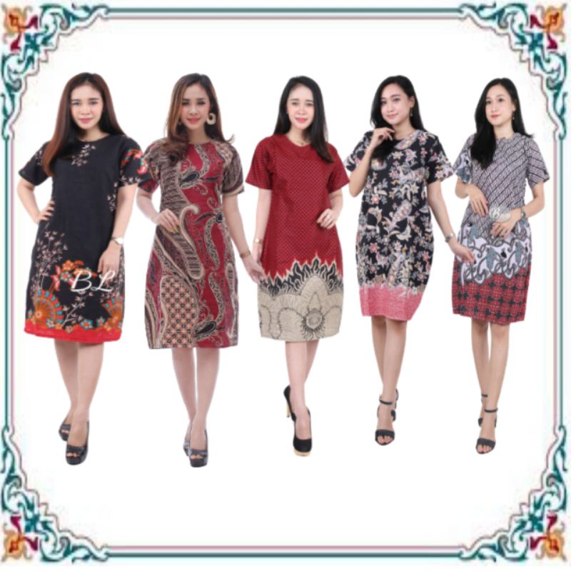 Baju batik wanita terbaru modern Dres baju natal