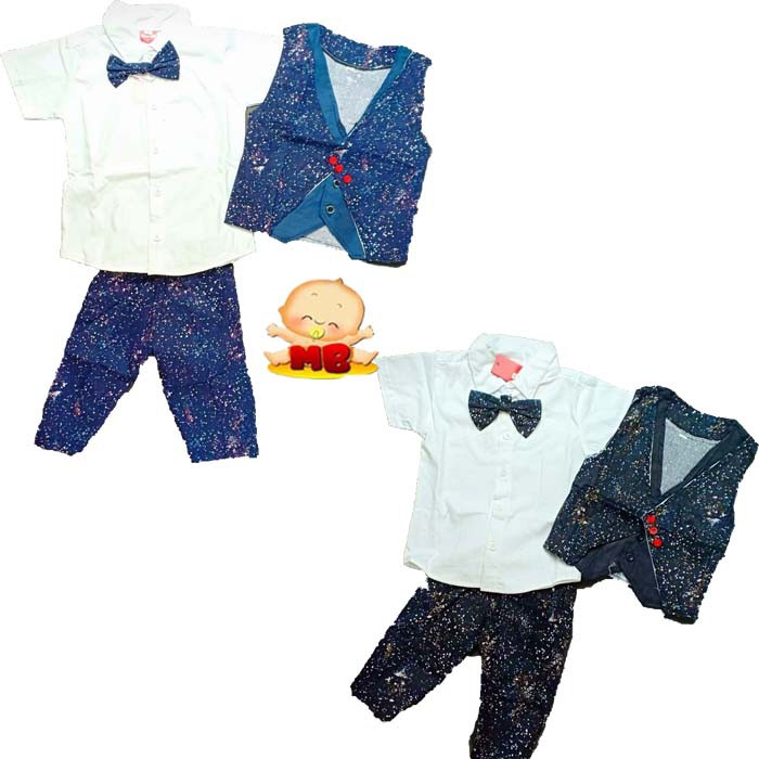 Baju Bayi Laki Laki Setelan Kemeja Rompi Dasi Anak Bayi