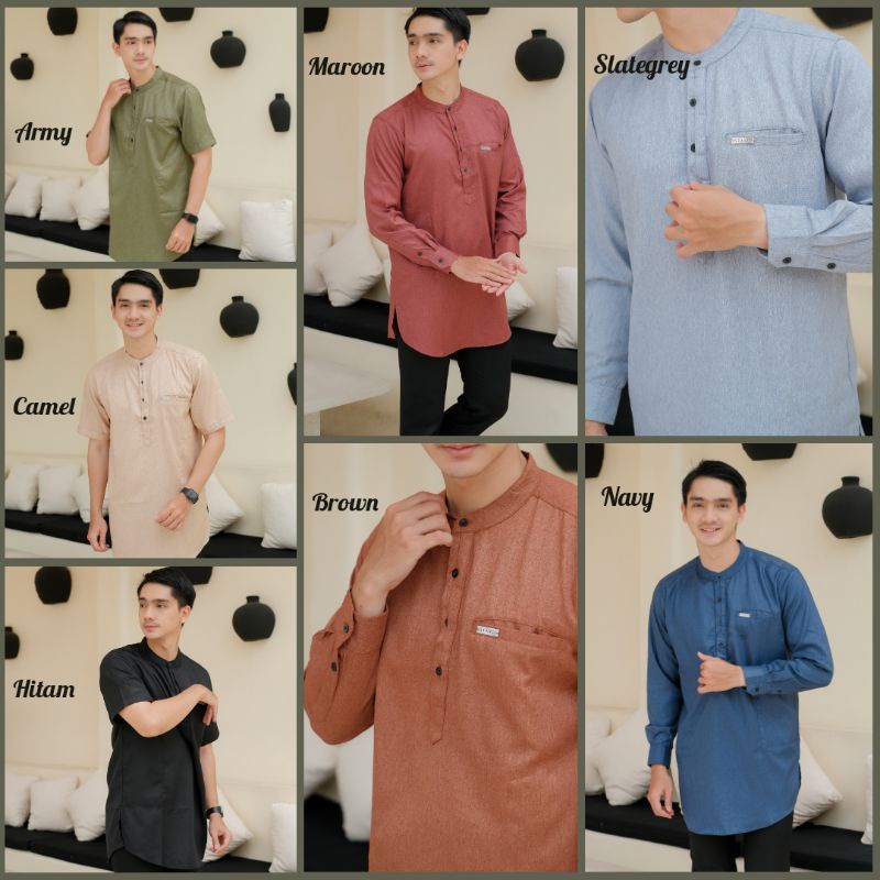 Kemta KEMEJA KURTA PENDEK kemeja Alaris kemeja koko kurta premium koko couple family set