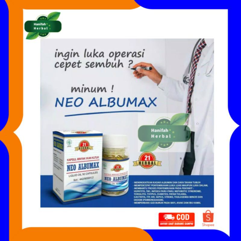 Herbal Minyak Ikan Gabus Kapsul neo albumax 50 kapsul | minyak ikan gabus