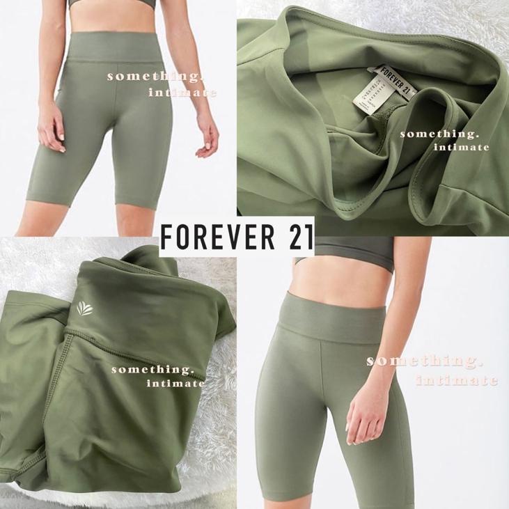 Ready Baru Forever 21 Sage Green Biker Shorts F21 Bikers Celana Pendek Legging Yoga Pants Forever21 Dry Fit