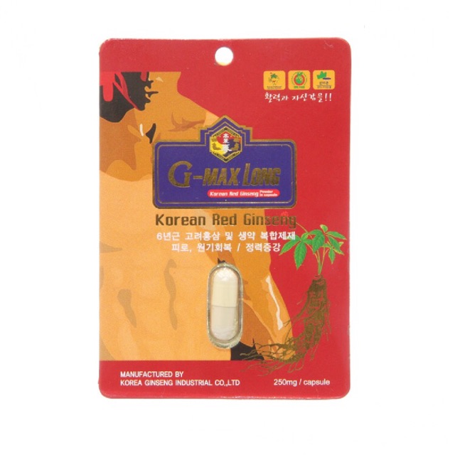 Korean Red Ginseng G-MaxLong 1 capsule x 240 mg (for men)