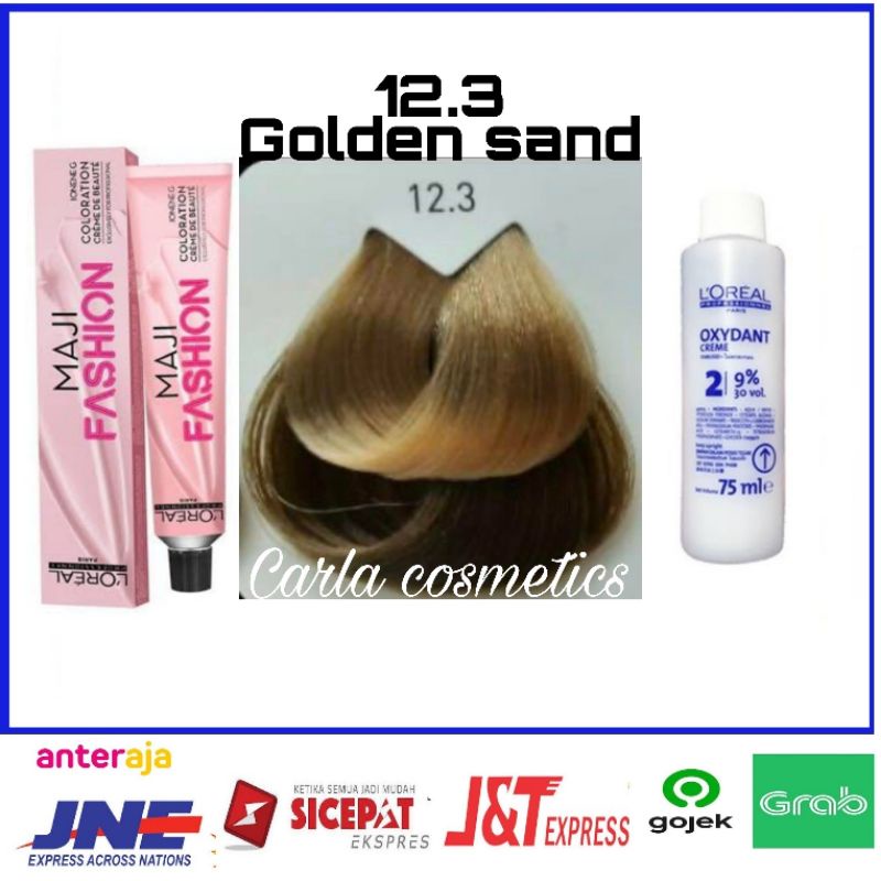 cat rambut Loreal majifashion 12.3 Golden sand + oxidan't L'oreal / pewarna rambut Loreal majifashio