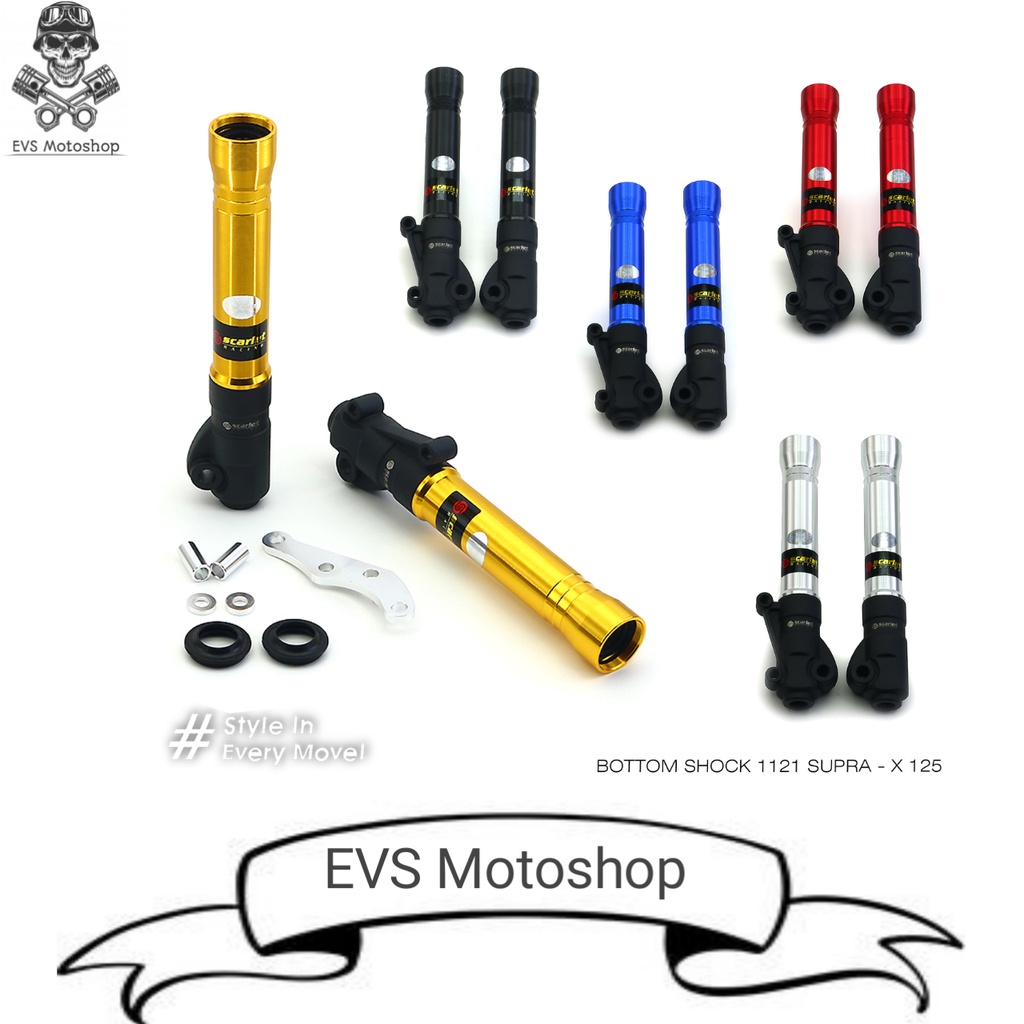 Shockbreaker Bottom Tabung Scarlet Racing Orriginal 1121 Supra X 125 Shock Kiri Kanan Berkualitas