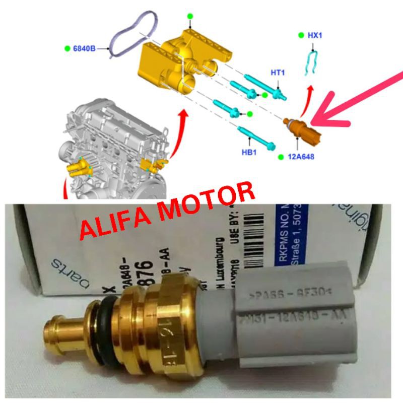 Ect Sensor Ford Ecosport & Ford Fiesta SENSOR TEMPERATURE 7M5112A648AA Genuine Ford