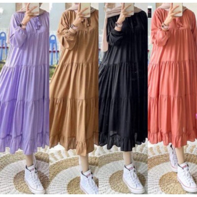 midi dres / dres wanita terbaru / bahan katun