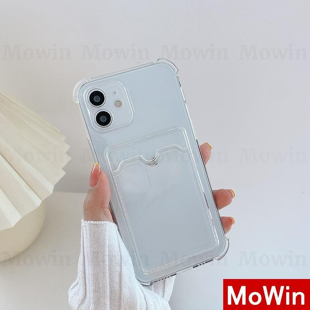 Mowin - Casing kompatibel untuk iphone 11 iphone 13 pro max iPhone Case Silicone Soft Case Card Case Shockproof Clear Case Card Storage Compatible for iphone 11 iphone 12 pro max iphone 7 plus iphone 8 plus iphone xr xs max SE2020 Pro 7plus Max 8plus 11