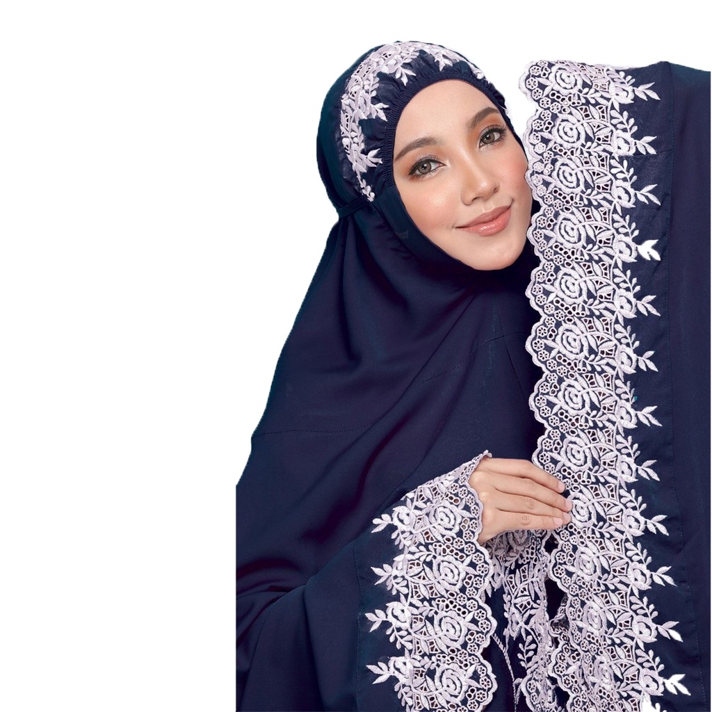 Mukena Rosaleena Dewasa Jumbo Katun Bordir Tas