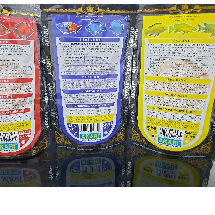 

Makanan ikan AKARI PUM RED BLUE YELLOW CHICLID 100GR VSJ ✔