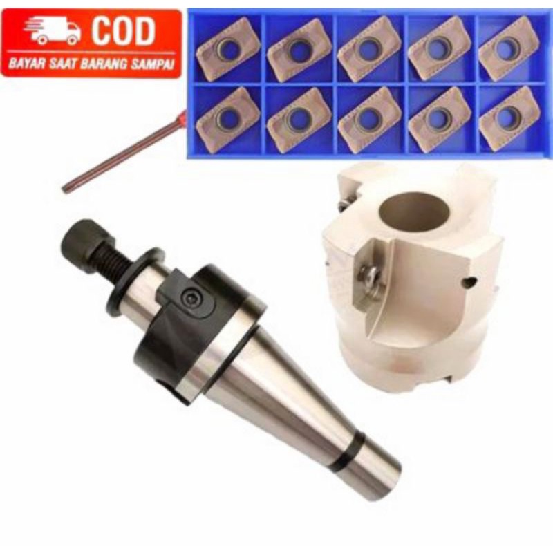 Arbor NT30 facemiill 50mm set insert apmt16 carbide 1box cocok untuk mesin milling sm4
