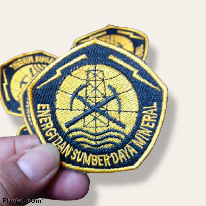 PATCH BORDIR  KOMPUTER LOGO KEMENTERIAN ESDM / ENERGI DAN SUMBER DAYA MINERAL / BADGE EMBROIDERY