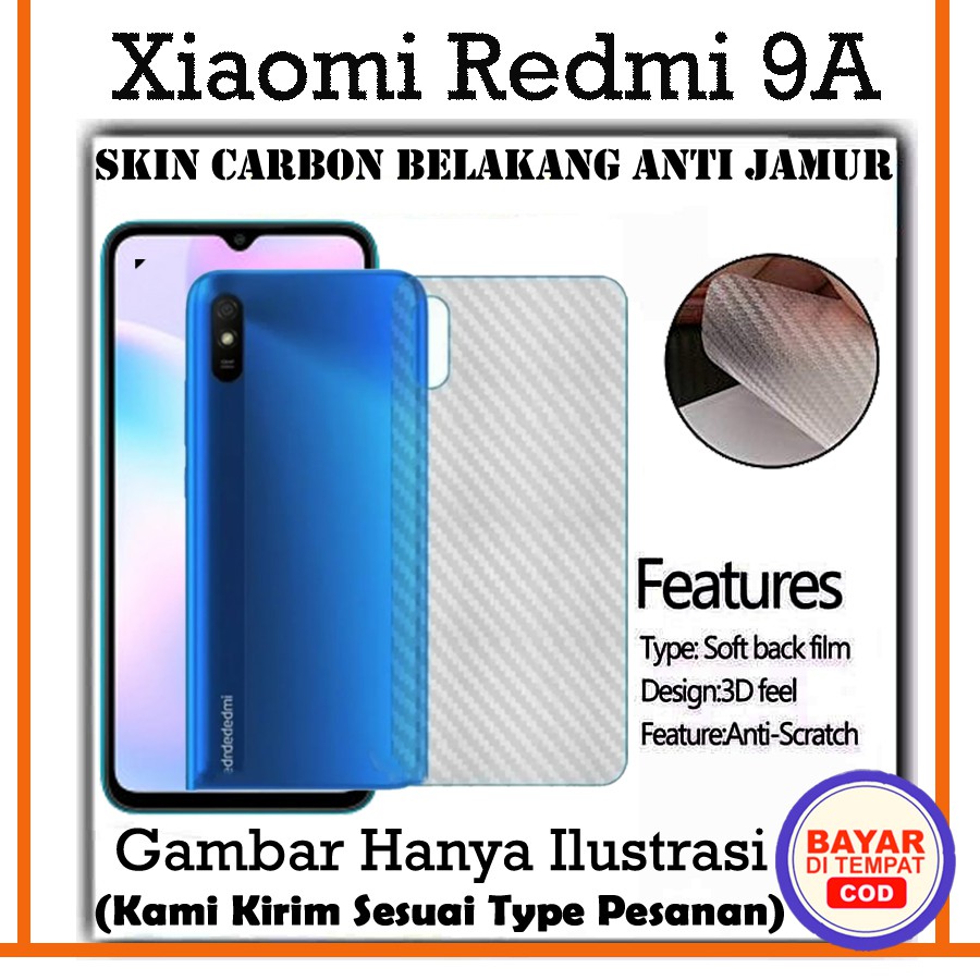 Xiaomi Redmi 9a Skin Carbon Transparan Garskin Anti Gores Belakang Hp Stiker Anti Jamur