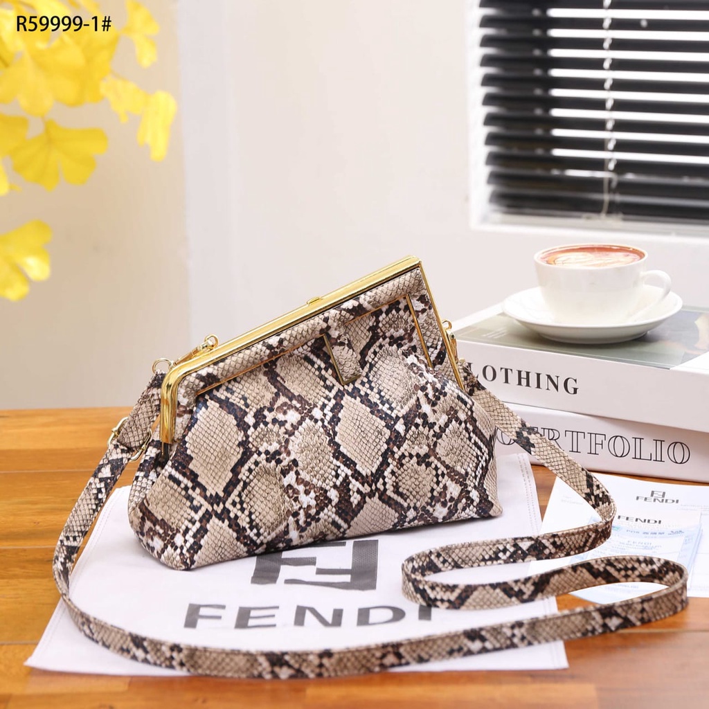 First Snake Skin &amp; FF Logo Clutch Bag R59999-1