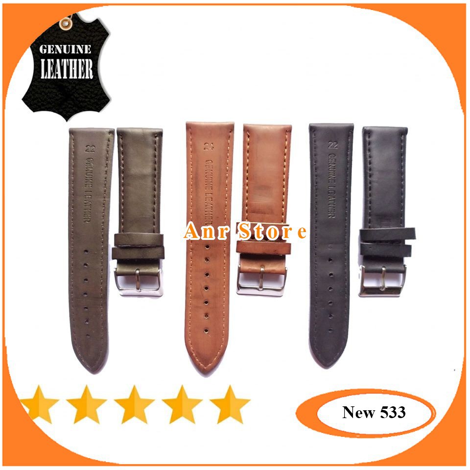 Tali Kulit Jam Tangan Genuine Leather 22mm 24mm