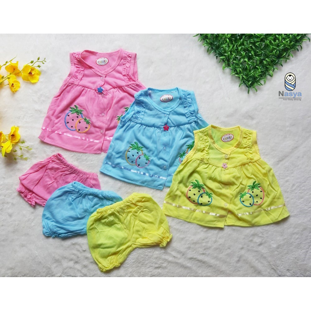 [N-024] Setelan baju bayi Kutung motif berry  / Baju bayi MURAH