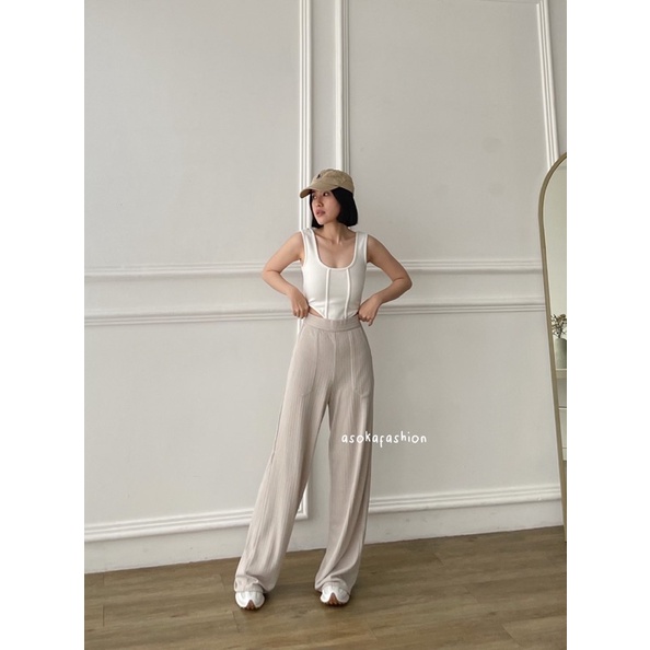 ASOKA Selena Pants 1104 - Cullote Knit - Celana Kulot Wanita
