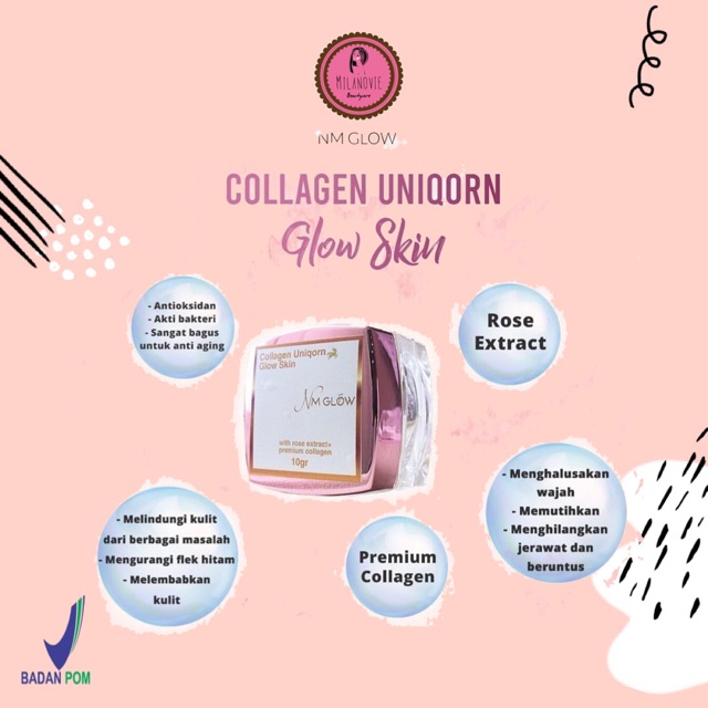 NM glow collagen uniqorn glow skin (BPOM)