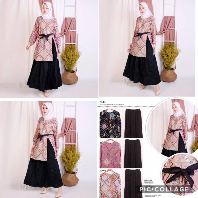 Baju gamis ber motif bunga