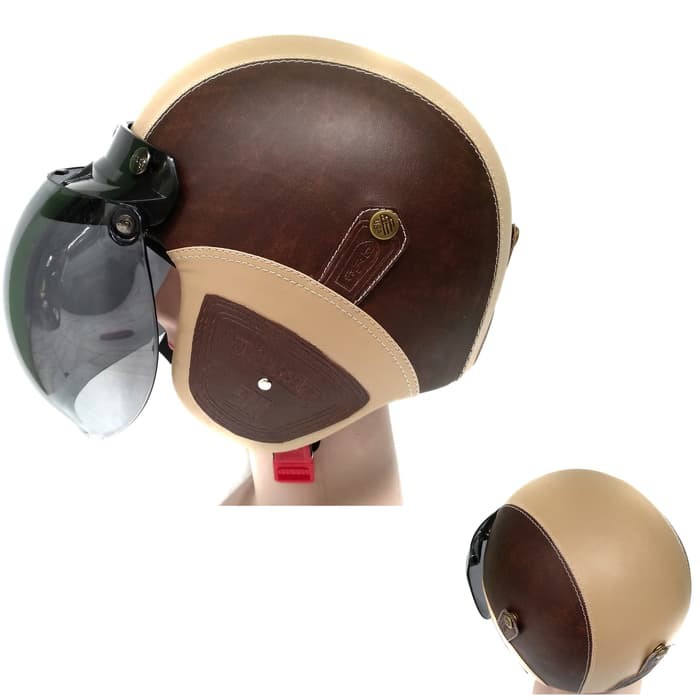 helm dewasa bogo warna coklat krem