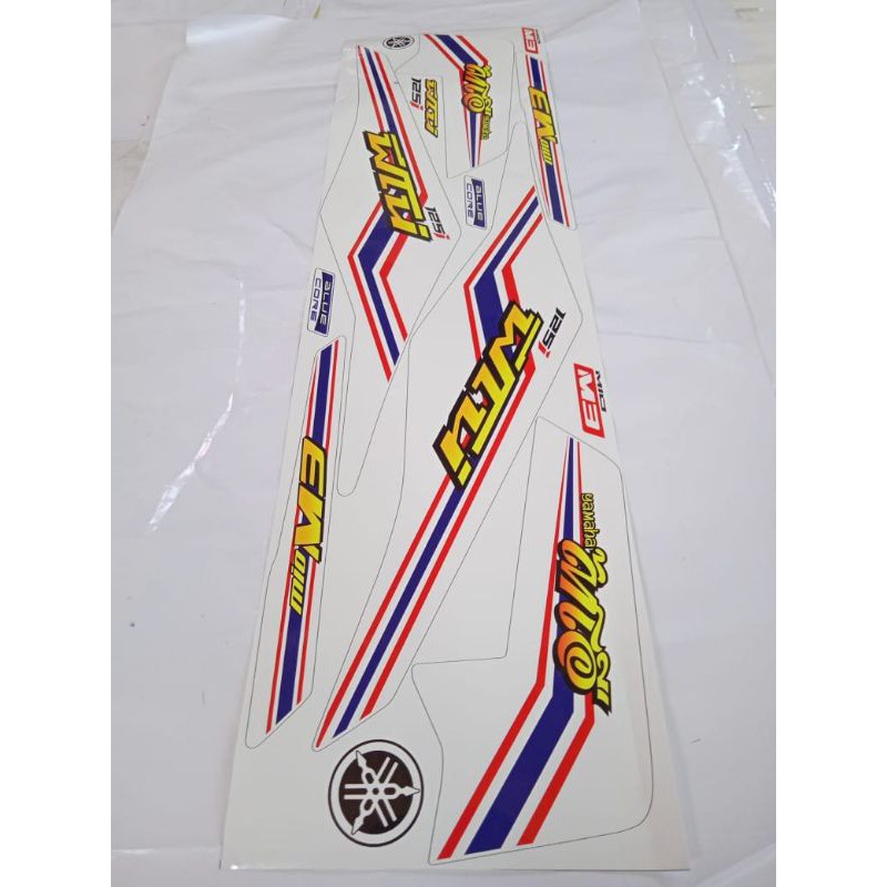 Striping Mio m3 putih lis merah biru variasi