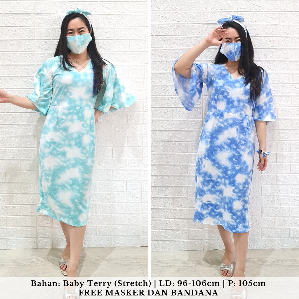 3684 cloud dye cape dress casual dress