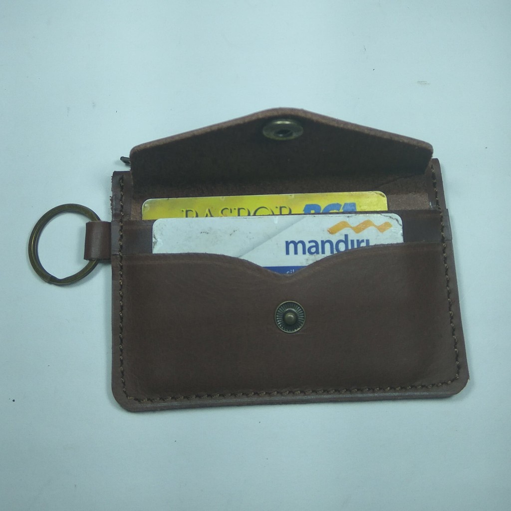 dompet multi fungsi kartu - sim - stnk - uang - gantungan kunci coklat