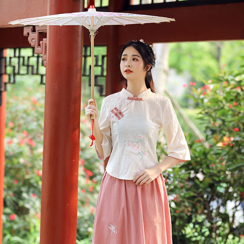 mproved hanfu chinese style retro Republic of China female students' daily Chine