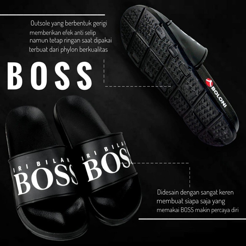 (BOSS) SANDAL SLOP PRIA COWOK KEREN NYAMAN RINGAN BAHAN EVA