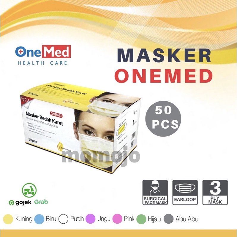 MASKER ONEMED MASKER BEDAH 3 PLY EARLOOP ISI 50 PCS