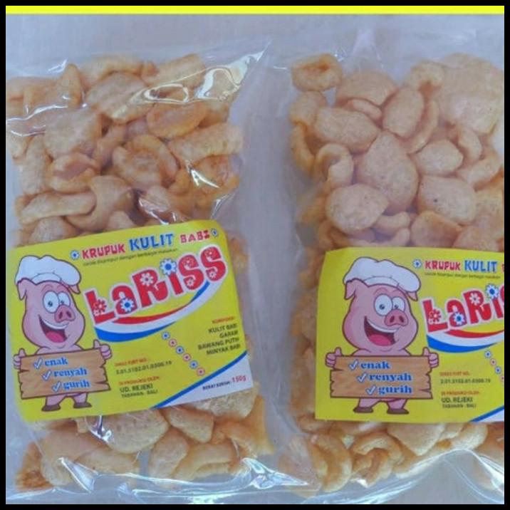 

(Min2Pcs)Rambak Kerupuk Kulit Babi Lariss Laris Rejeki 150Gr Bali