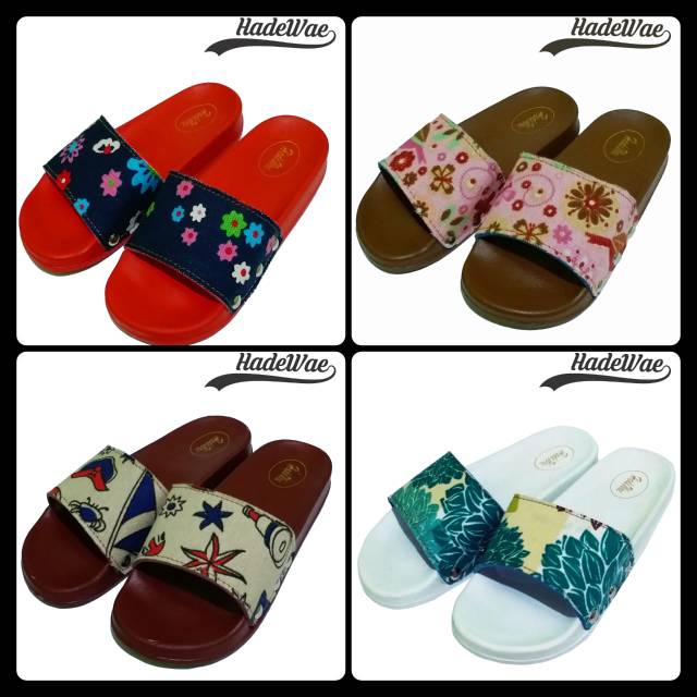 SANDAL ANAK MOTIF CORAK WARNA PUTIH COKELAT MARUN UK 26-30