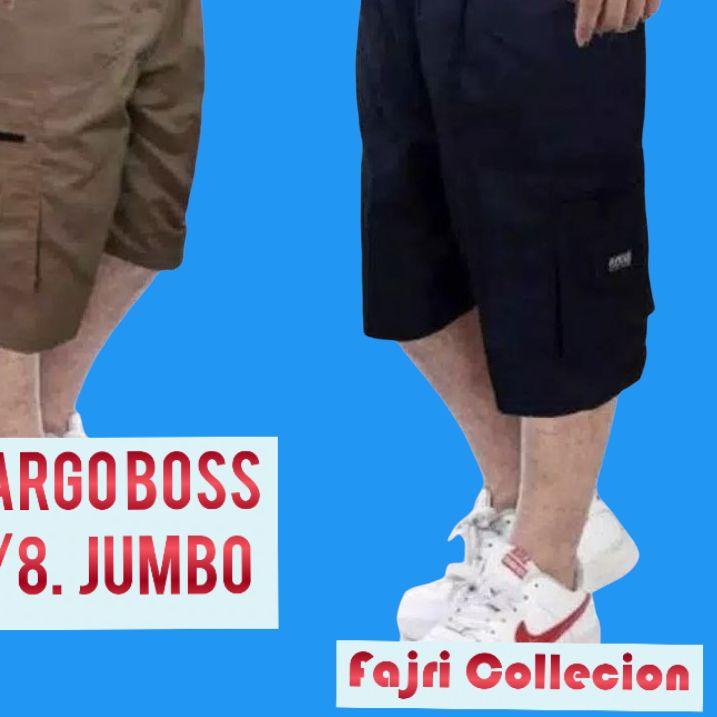 ™ CARGO BOSS Celana Hawai Pria Dewasa 7/8 Celana Pendek Ukuran Jumbo ➵