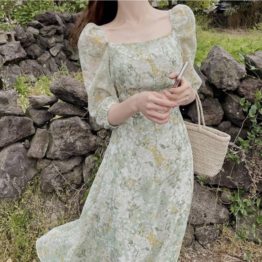 CASUAL CHIFFON PREMIUM FURING IMPORT ALL SIZE MIDI OFFICE DRESS NEW