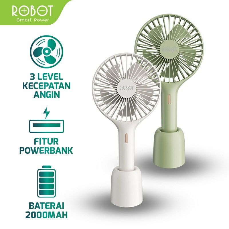 Kipas Mini PowerBank ROBOT 2000MAH High Quality